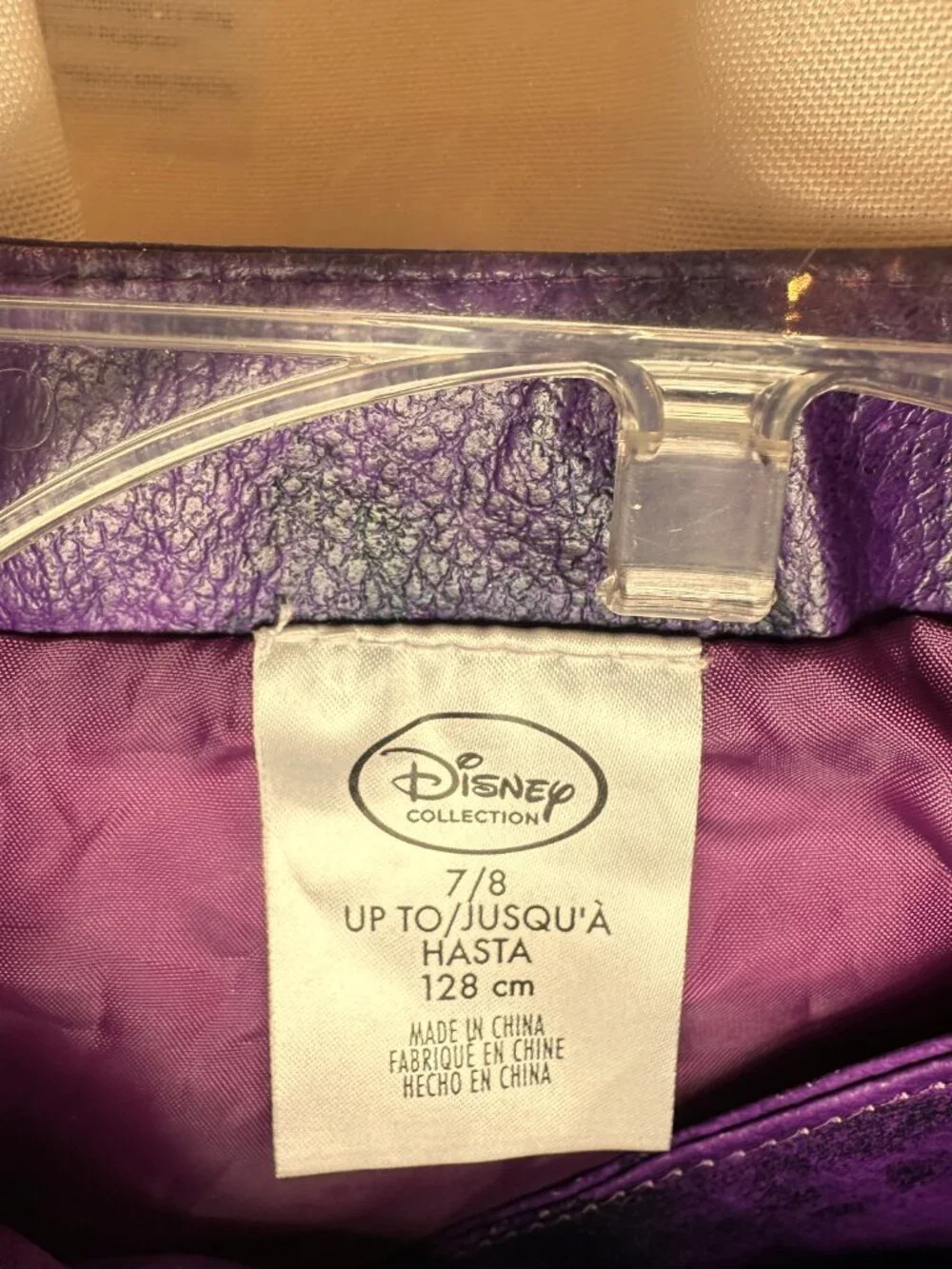 Disney Store Descendants Mal Full Zip Faux Leather Costume Jacket Size 7/8 - Picture 8 of 12
